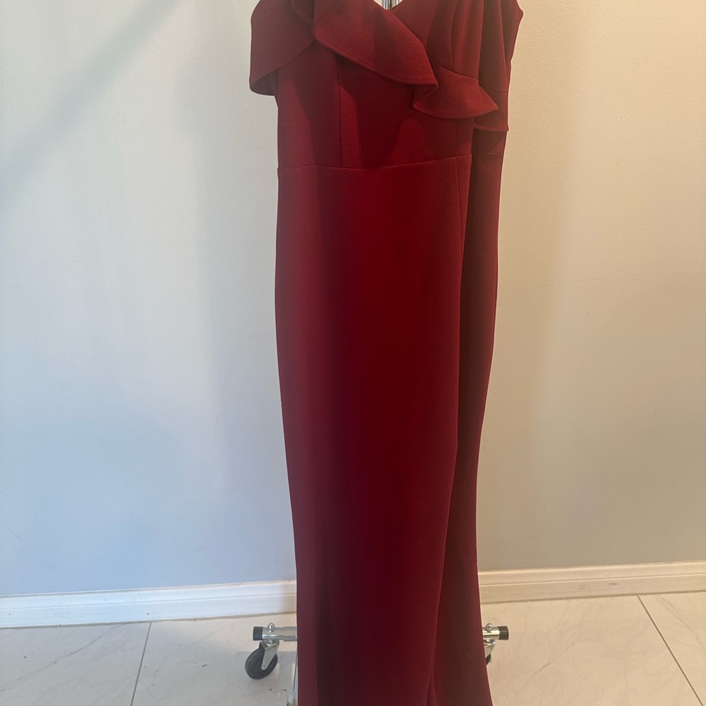Lulu's Red Asymmetrical One-Shoulder Gown